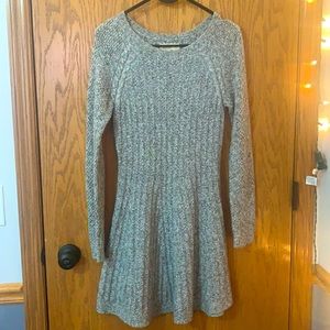 Grey sweater dress.